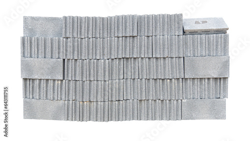 Brick blocks stacked in layers. For construction of buildings and walls. Background transparent .