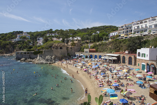 Calella de Palafrugell, traditional whitewashed fisherman village and a popular travel and holiday destination. photo