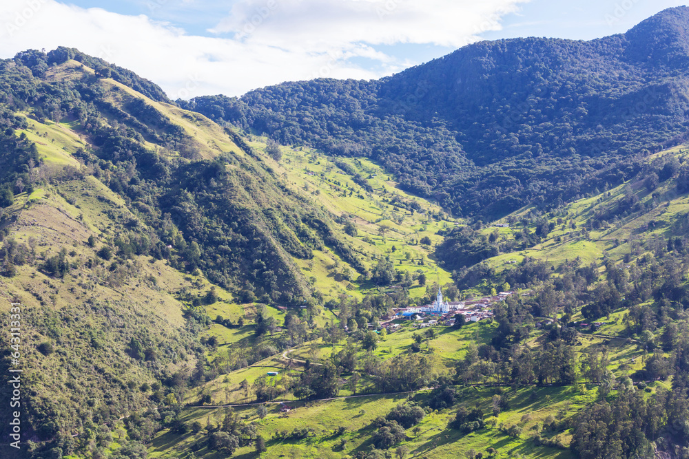Fototapeta premium Green hills in Colombia