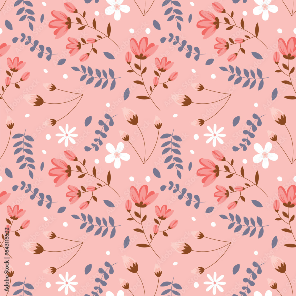 Floral pattern in seamless style.