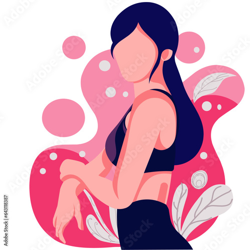 vector illustration  flat design female character  beautiful and sexy