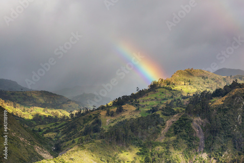 Rainbow in mountains
