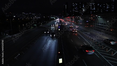 대한민국 서울 밤 자동차 야경 영상