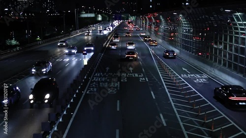 대한민국 서울 밤 자동차 야경 영상