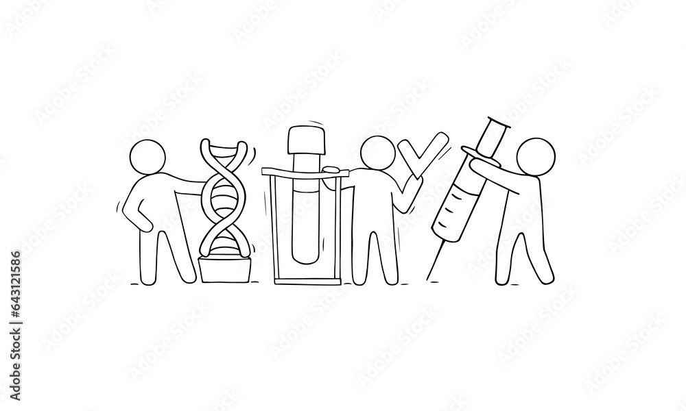 Medicine poster with dna molecule, blood test tube Medicine poster with dna molecule, blood test tube
