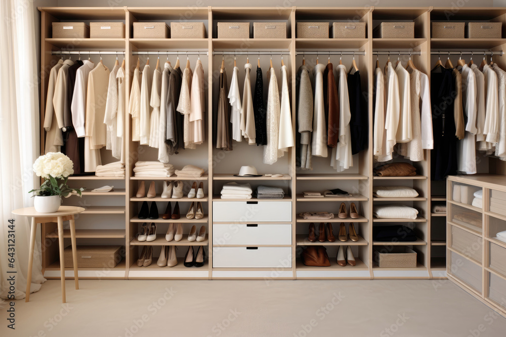 Closet Curated Wardrobe, Deliberate Simplicity, Serene Arrangement. Сoncept Closet Curated Wardrobe, Deliberate Simplicity, Serene Arrangement