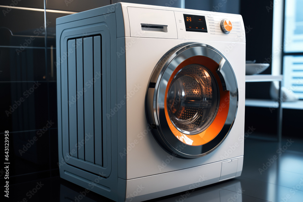 A smart washing machine with automatic detergent dispensing and cycle recommendations. Generative Ai.