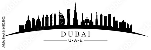 Dubai city silhouette  Dubai skyline United Arab Emirates UAE - stock vector