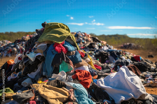 Fotografia Heap Of Clothes Tossed Into Landfill