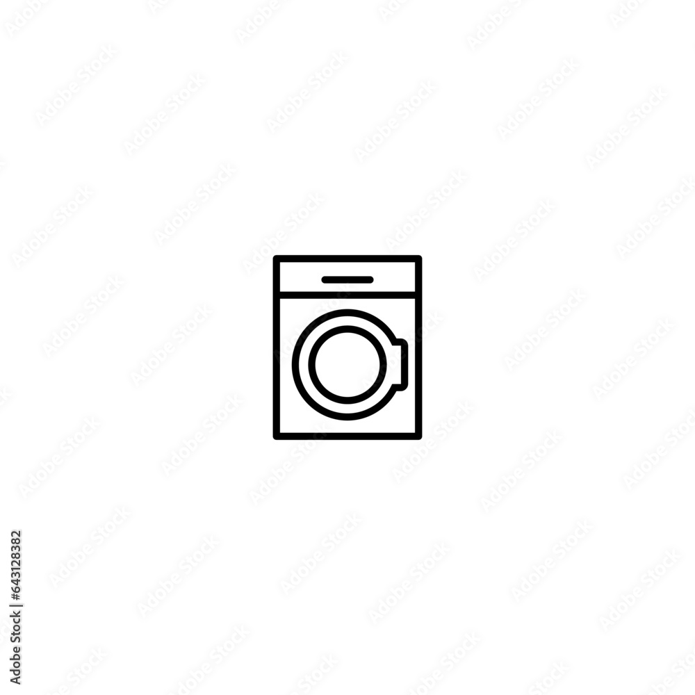 Washing machine line icon isolated on white background