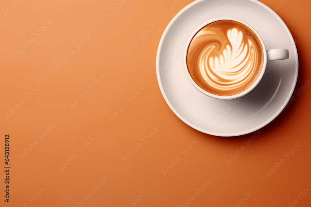 a cup of coffee taken from a high angle, a cup of coffee in the morning, a cup of coffee at break time