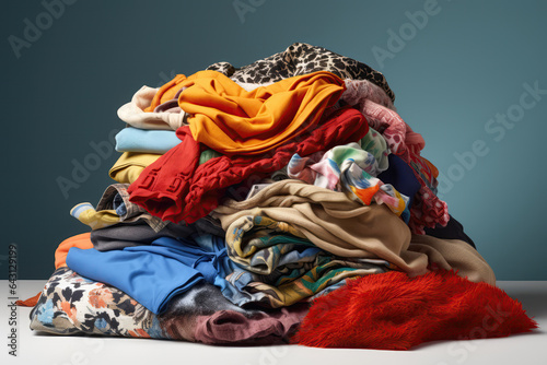 Disposed Fashion Items Among Household Waste. Сoncept The Disposal Of Fashion Items In Household Waste, Reuse Repurposing Of Disposed Fashion Items, Effects On The Natural Environment