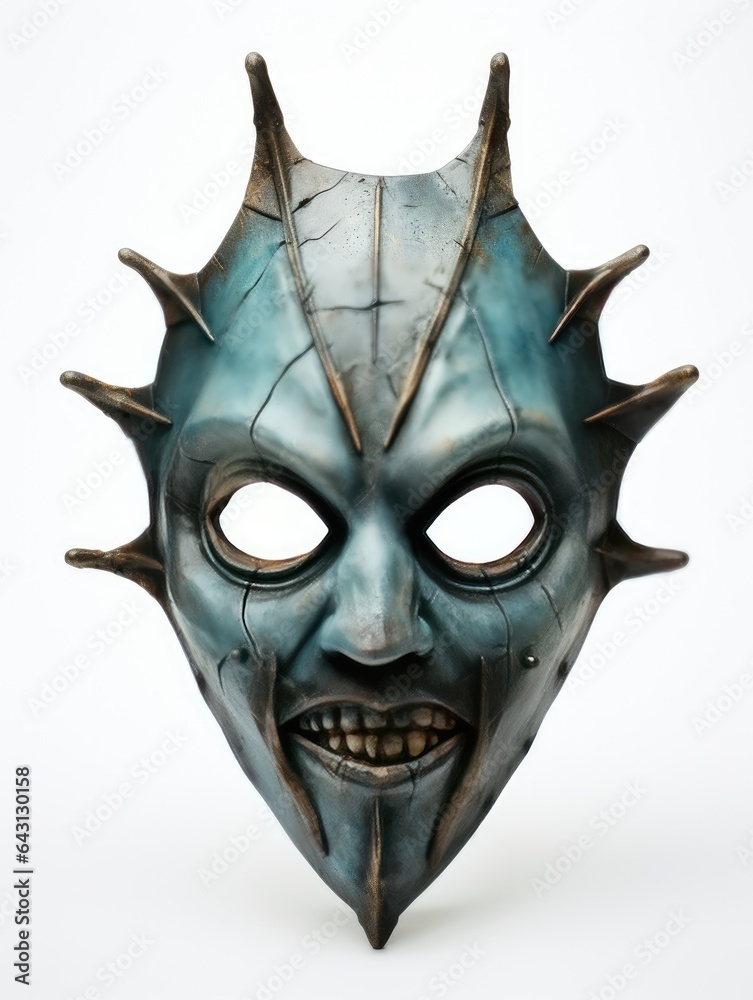 scary halloween mask isolated on white. 