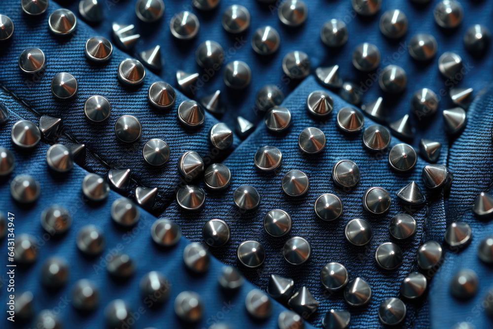Close-up Capture of Intricate Studded Denim Texture, Revealing its Unique Details and Edgy Style Close-up Capture of Intricate Studded Denim Texture, Revealing its Unique Details and Edgy Style