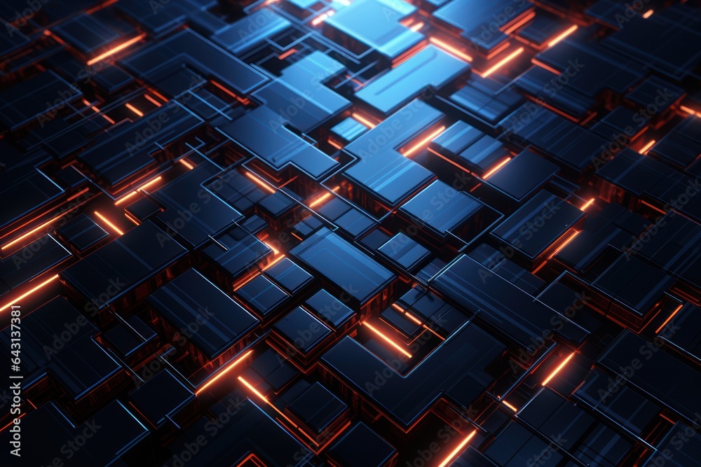 close-up view of a high-tech futuristic texture with circuit elements, ai tools generated image
