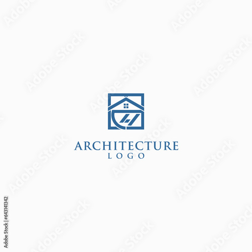 architect logo vector design in abstract style