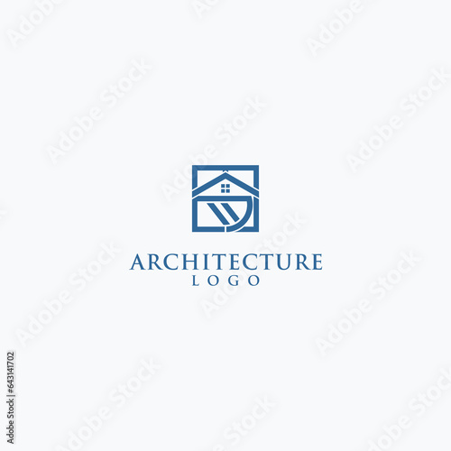 Abstract style architecture logo design vector illustration