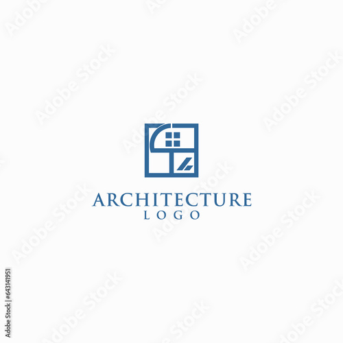 Abstract style architecture logo design vector illustration
