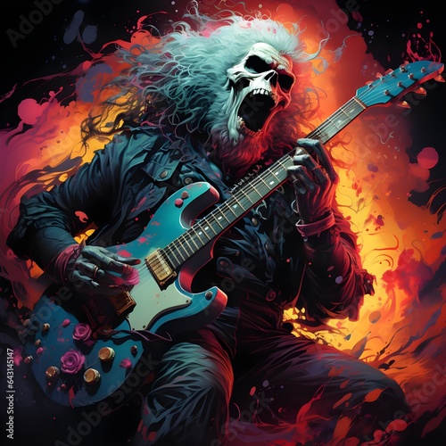Rock Star Skeleton Guitar Player