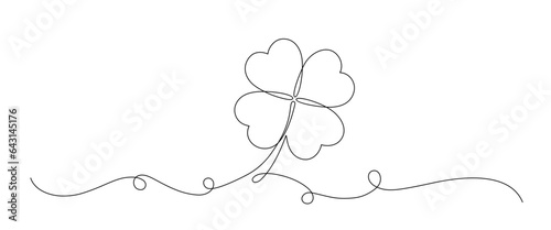 Wallpaper Mural Clover line art style. Element St. Patrick's Day Torontodigital.ca