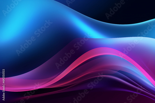 Wallpaper Mural Digital image poster with glowing neon colors fantasy curves moving waves lines created with generative ai Torontodigital.ca