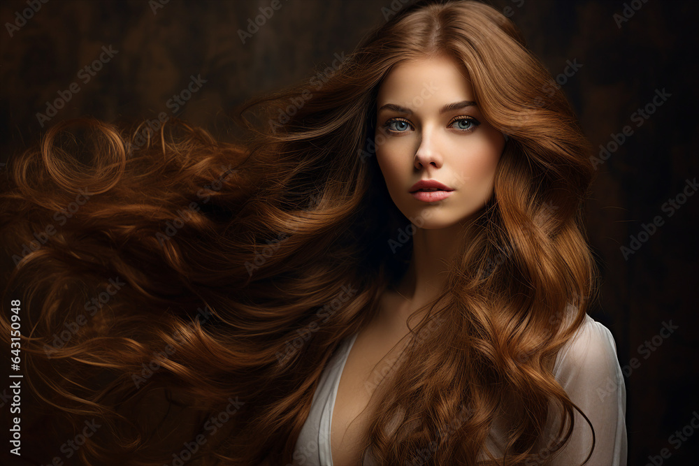Generative AI picture of young attractive woman model with stunning flattering long hairstyle Generative AI picture of young attractive woman model with stunning flattering long hairstyle