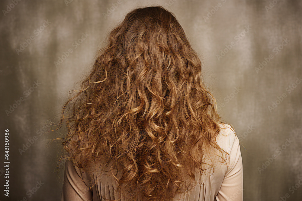 Generative AI portrait of amazing fashion model demonstrating rear view of her stunning long hair Generative AI portrait of amazing fashion model demonstrating rear view of her stunning long hair