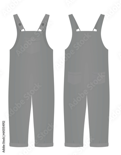 Grey suspenders pants. vector illustration