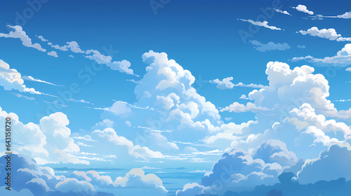 Obraz na płótnie hand drawn cartoon beautiful sky blue sky white clouds illustration background
w salonie