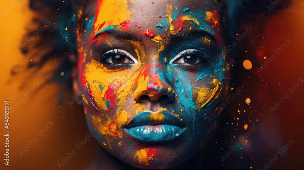 Painted Canvas: A Vibrant Portrait of Colorful Creativity, Splattered with Artistic Passion