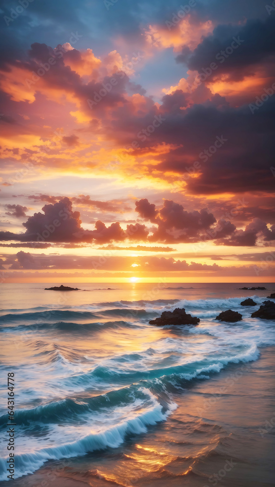 Sunset On The Beach Wallpaper Beautiful Background Ai Generated