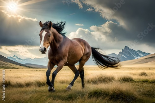 horse in the meadow generated ai © Abubakar