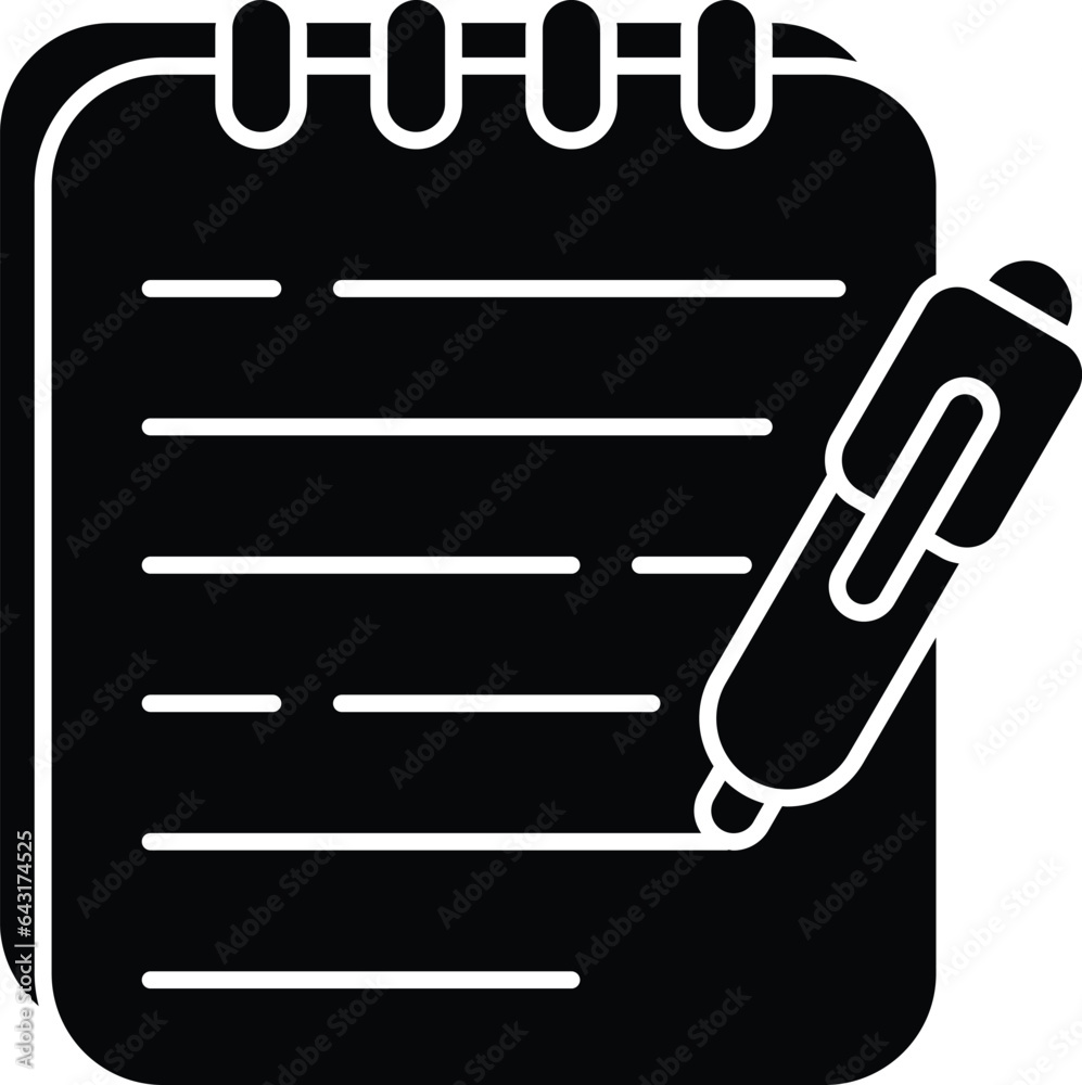 notebook glyph icon design style notebook glyph icon design style