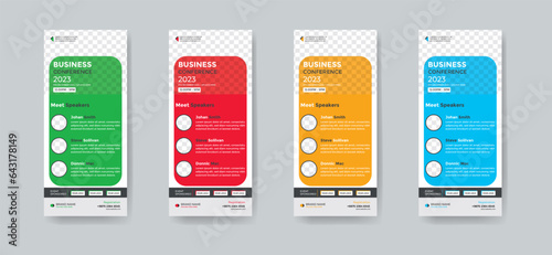 Modern Creative Business Conference Dl Flyer or Corporate Business Webinar Rack Card Flyer Or Conference Roll-up Banner Template Desing