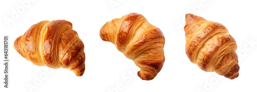 A Variety of Croissants Isolated on a Transparent Background