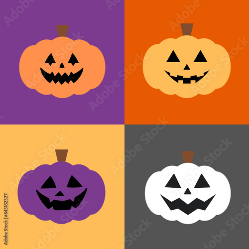 Halloween pumpkin vector  pattern, Halloween pumpkins background
