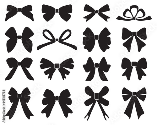 Collection of bow ties on a white background