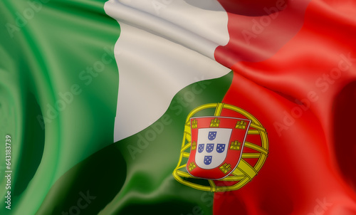 Italy vs portugal competition half flag nation