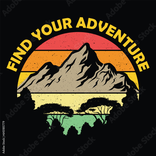 Retro Mountain T Shirt Design