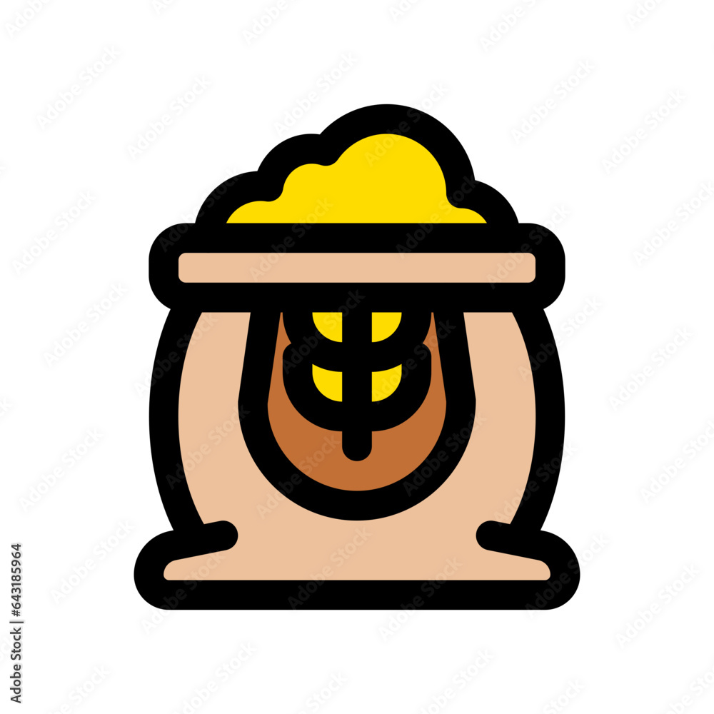 Editable flour, wheat, sack vector icon. Food, farm, grocery, harvest. Part of a big icon set family. Perfect for web and app interfaces, presentations, infographics, etc Editable flour, wheat, sack vector icon. Food, farm, grocery, harvest. Part of a big icon set family. Perfect for web and app interfaces, presentations, infographics, etc