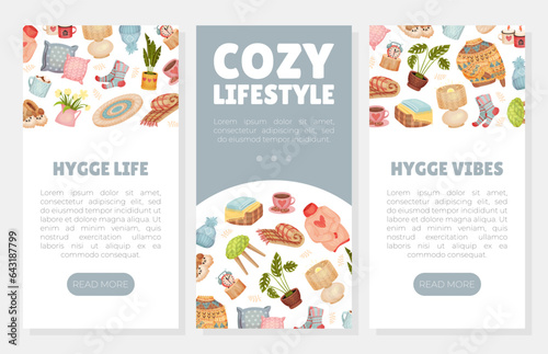 Comfort and Hygge Autumn Banner Design Vector Template