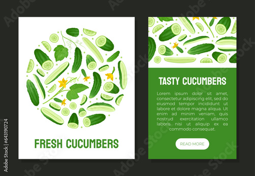 Fresh Green Cucumber Vegetable Banner Design Vector Template