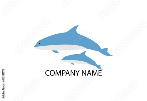 Dolphin fish animal silhouette. Good use for symbol  logo  mascot  web icon  sticker design