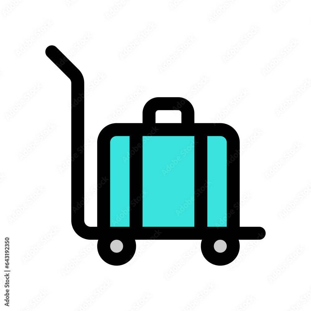 Editable baggage trolley, baggage cart vector icon. Part of a big icon set family. Perfect for web and app interfaces, presentations, infographics, etc