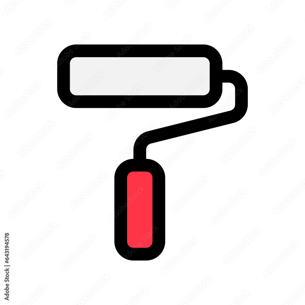 Editable paint roller vector icon. Property, real estate, construction, mortgage, interiors. Part of a big icon set family. Perfect for web and app interfaces, presentations, infographics, etc