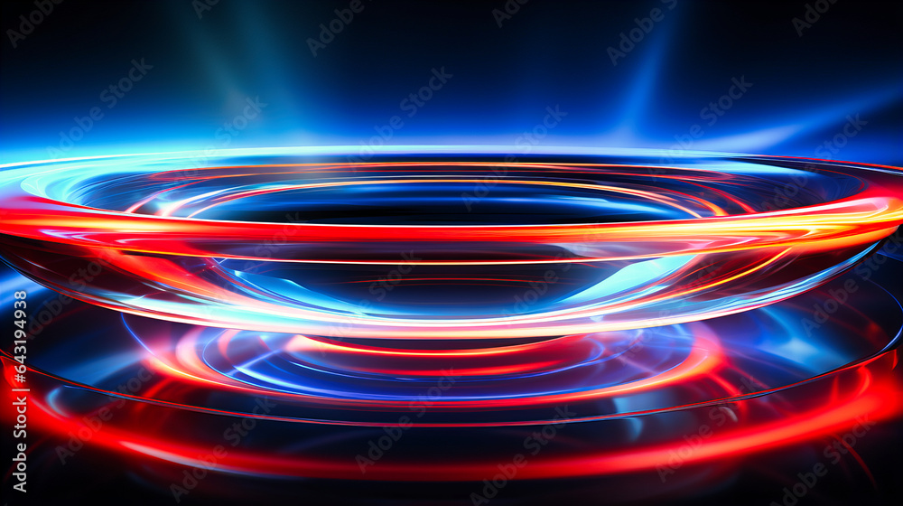 Obraz premium Neon ellipses creating a hypnotic vortex