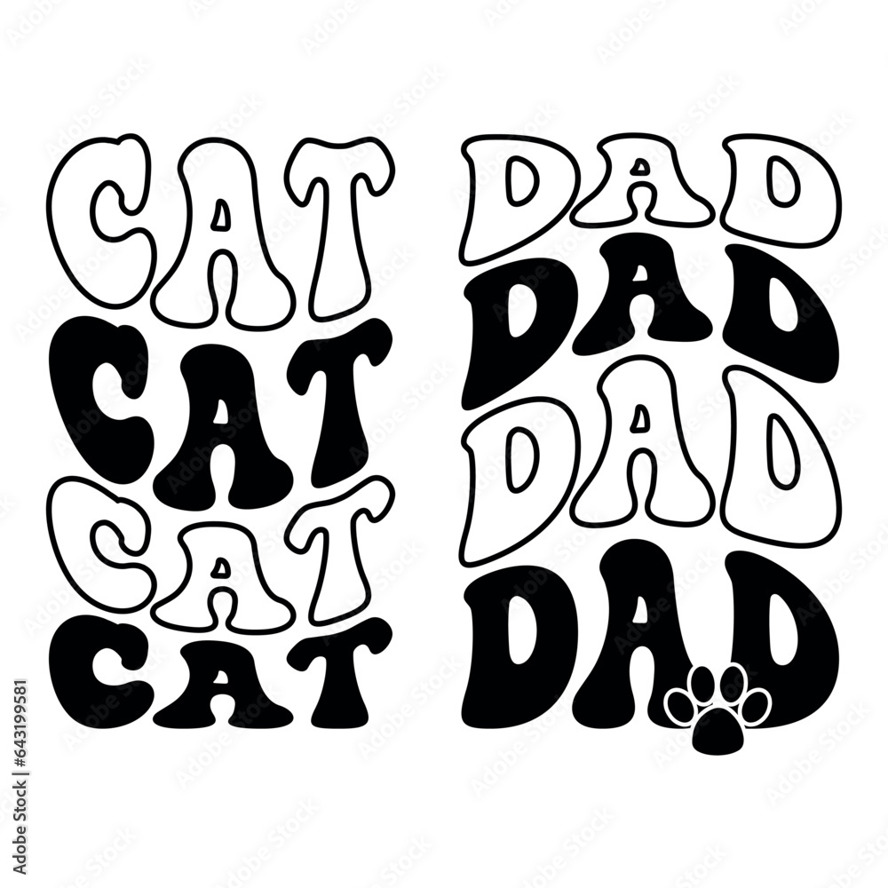 Cat Dad Retro SVG