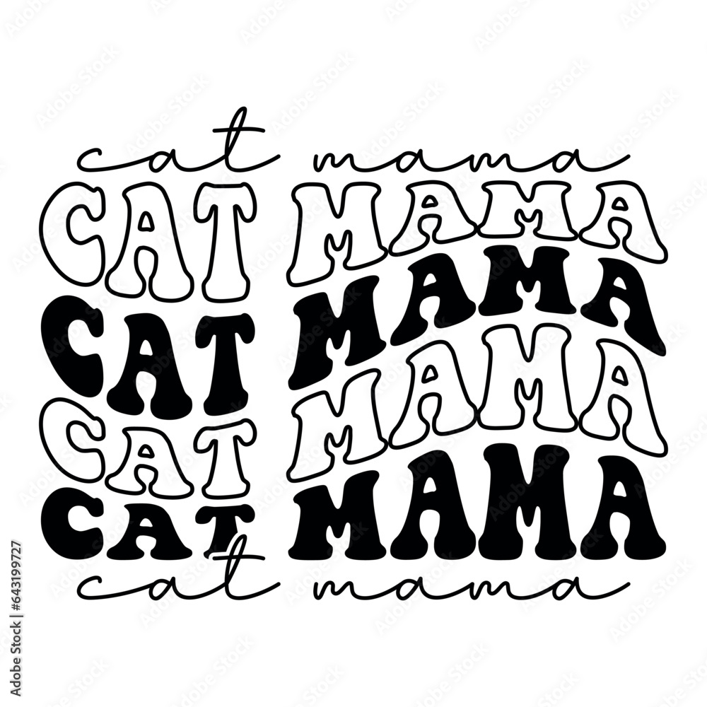 Cat Mama Retro SVG
