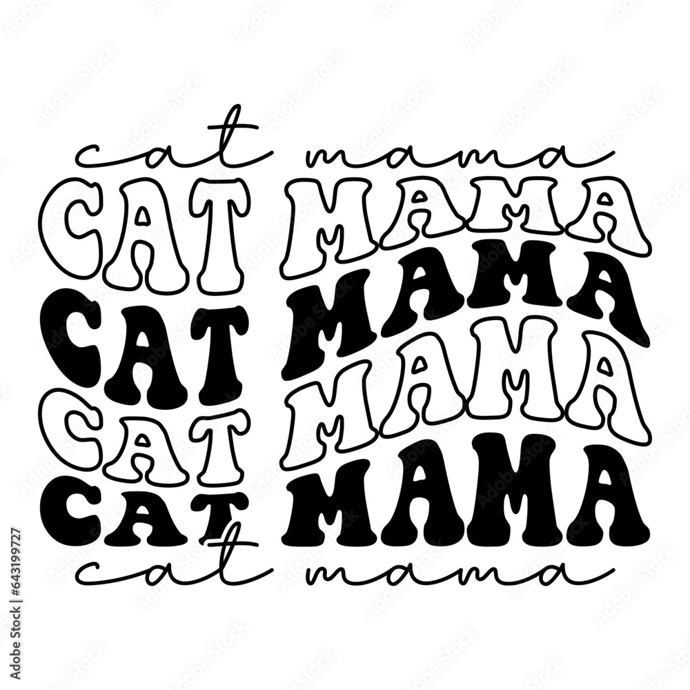Fototapeta premium Cat Mama Retro SVG