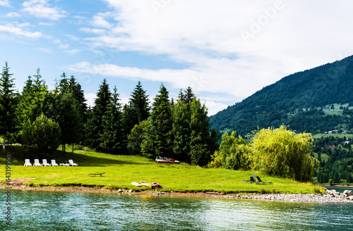 Landscape of Colibita lake, the sea from the mountain. Calimani mountains, Bistrita Nasaud county, Romania.